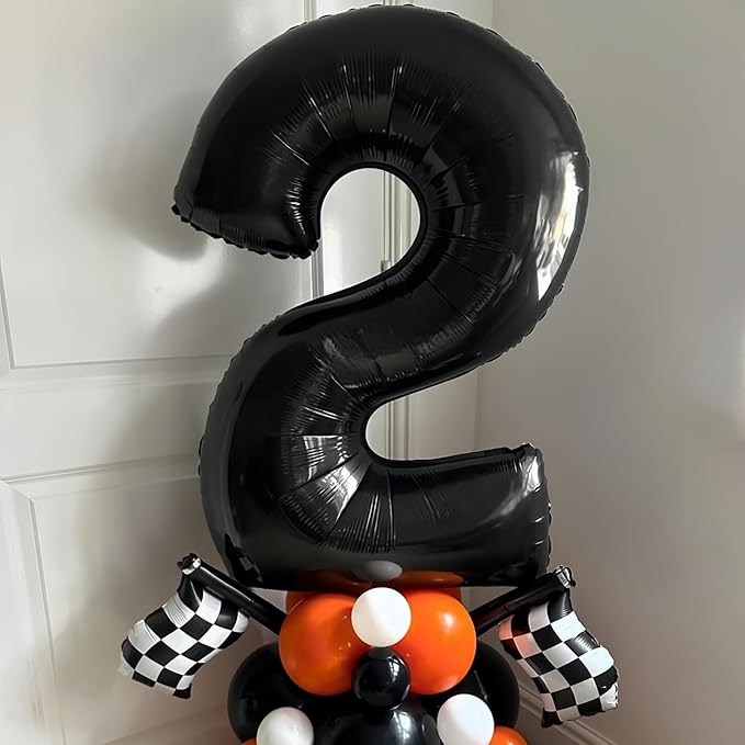 Black 5 Balloon Number, 40 Inch Number 5 Balloon Large Black 5 Foil Mylar - Image 3
