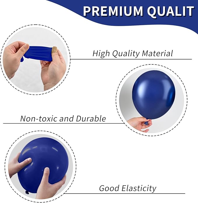 Blue Balloons, Metallic Baby Navy Balloon - Image 6
