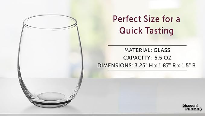 DISCOUNT PROMOS Stemless Wine Glasses by ARC 5.5 oz. Set of 12, Bulk Pack - Image 4