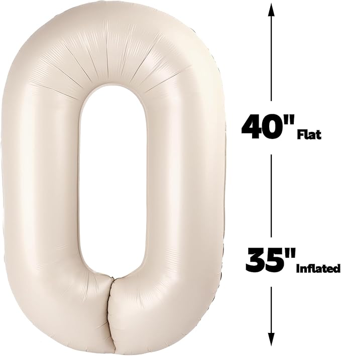 Cream White 40 Inch 10 100 Number Balloons, 10 100 Decorations - Image 3