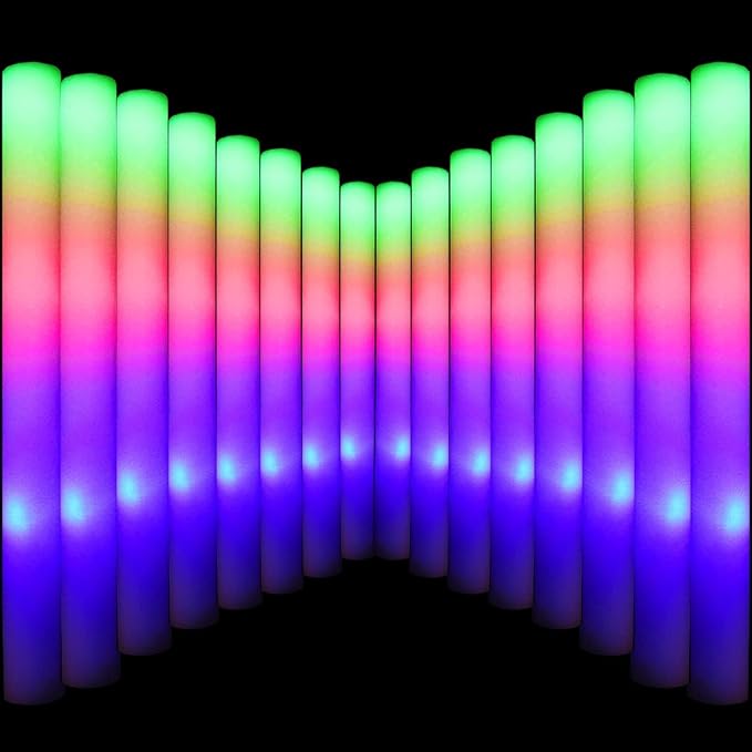 LifBetter Light Up Glow Sticks Bulk, LED Foam Sticks in The Dark by LifBetter