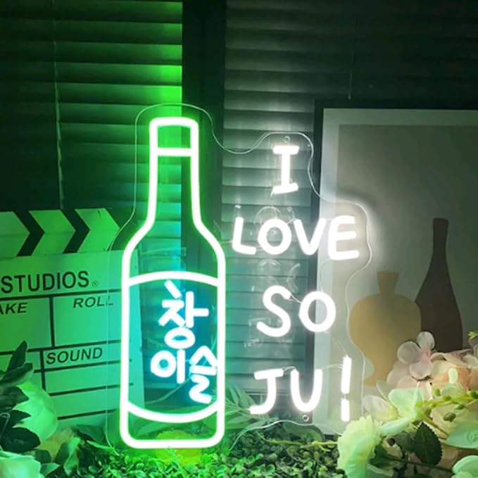 I Love Soju Neon Sign Custom Neon Sign Korean Led Light Korean Bar Restuarant - Image 5