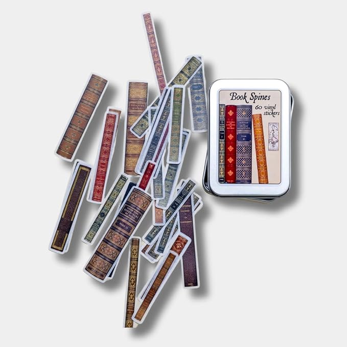 Book Spines Sticker Tin Box 60 Stickers by Unknown