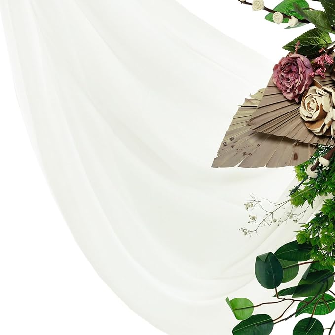 VDS Pack of 1 Panel Wedding Arch Draping Fabric Sheer Chiffon Fabric Drapery - Image 7