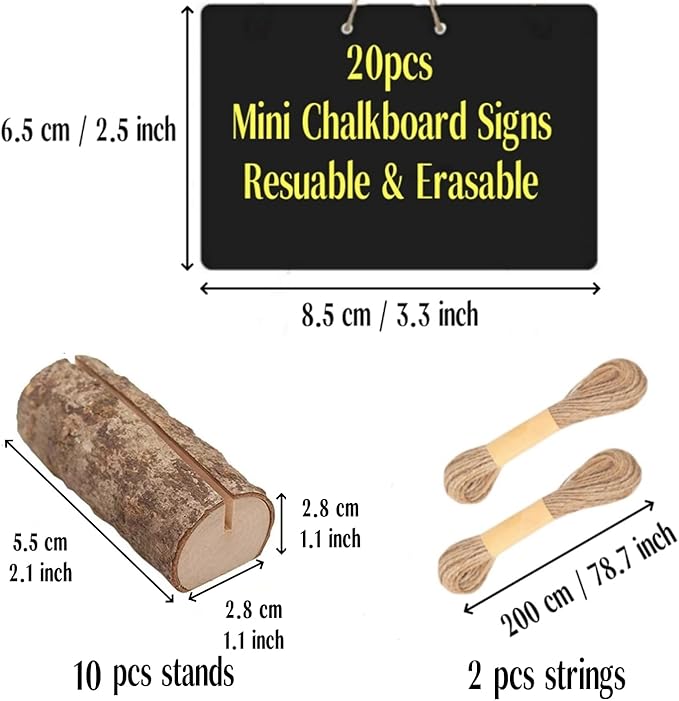 20 Pack Mini Chalkboard Signs for Food Buffet Table Reusable Catering Labels - Image 2