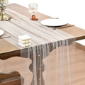 Joanlody Fall Pearl Table Runner 10ft Rustic Boho Tulle Table Runner by Joanlody