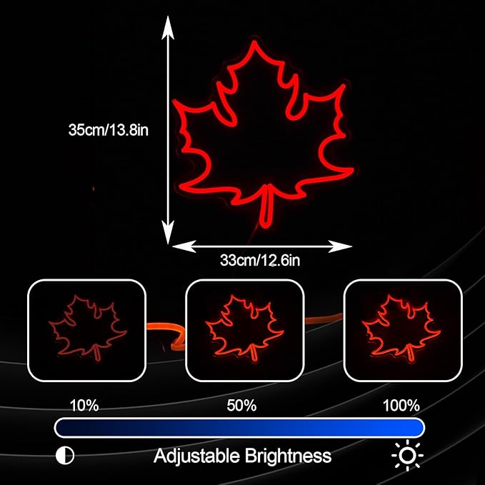 Maple Leaf Neon Sign LED Neon Red Leaf Light - Image 4