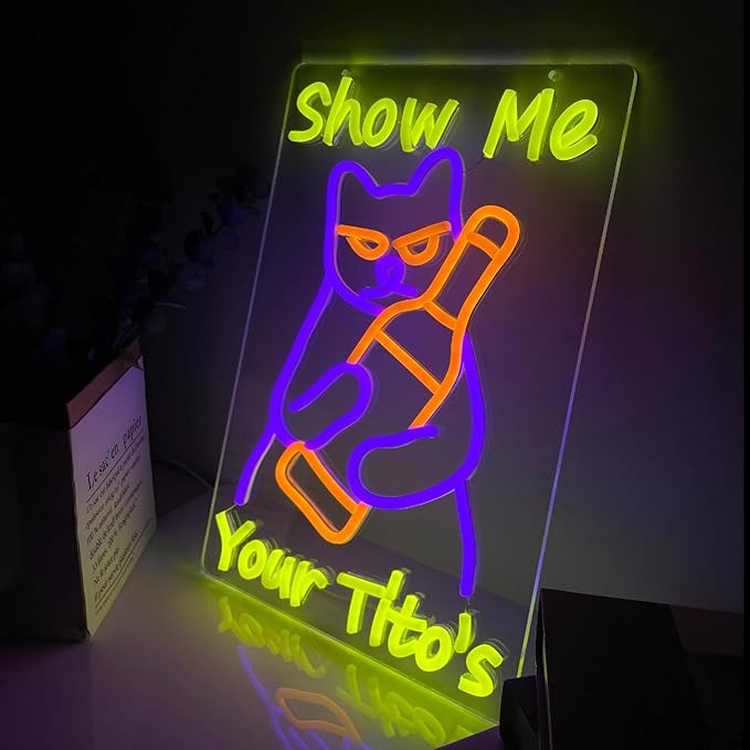 Neon Sign Cat Tito Light for Home Bar Pub, Dimmable LED Wall Light for Party - Image 6