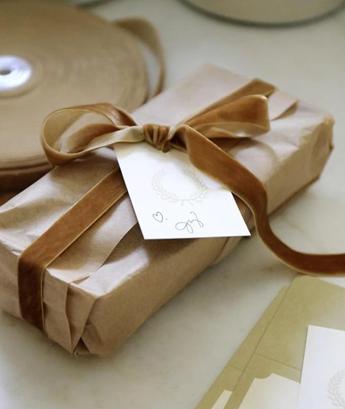Camel Christmas Velvet Ribbon for Tree, Gift Wrapping, Flower Bouquet, Wreath - Image 4