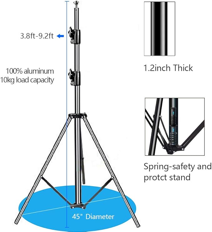 SLOW DOLPHIN Photo Video Studio 10ft x 9.2ft Heavy Duty Adjustable Photography - Image 4