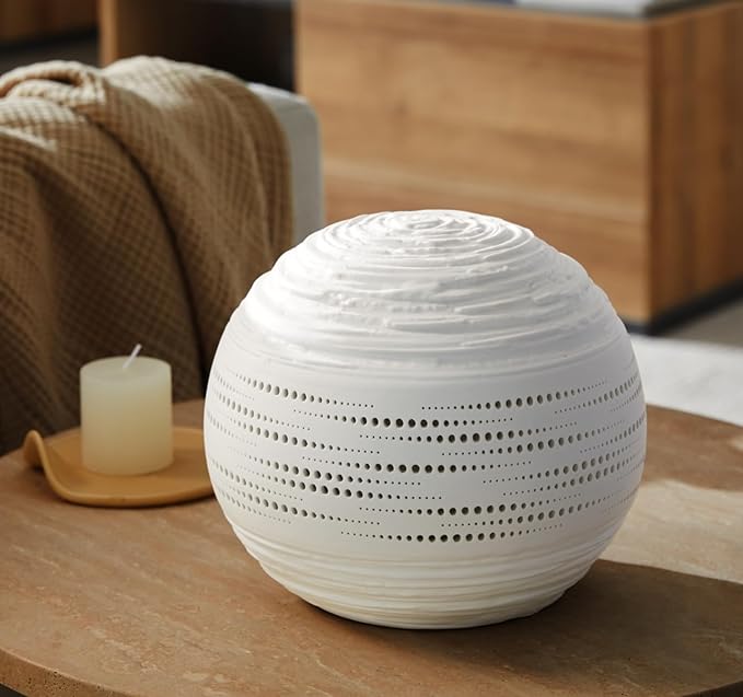 RONDURE 8.7" Modern Ceramic Table Lamp, Modern Bedside Lamps - Image 4