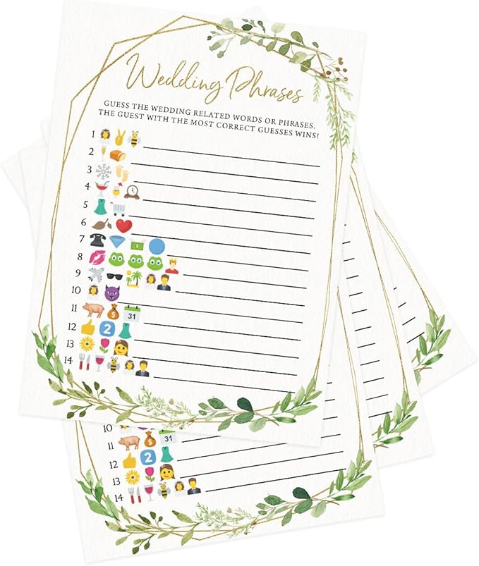 Printed Party Bridal Shower Games – Wedding Phrase Guessing Game, Fun Wedding - Image 3