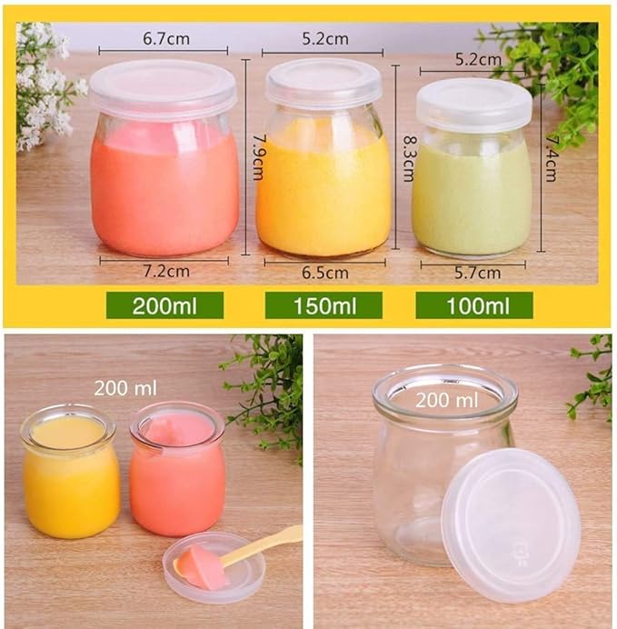 6 Pcs Yogurt Pudding Jars Bottles - Image 3