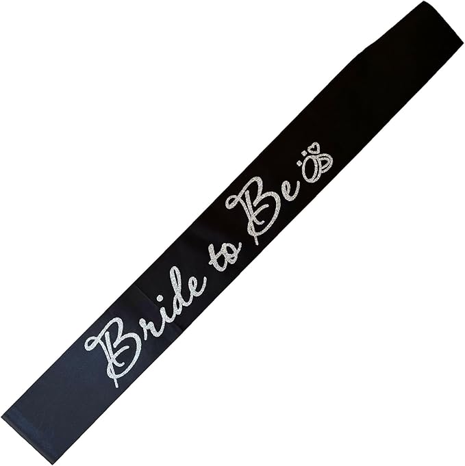 Black Bride to Be Sash for Bridal Shower Bachelorette Party Wedding Hen Party - Image 5
