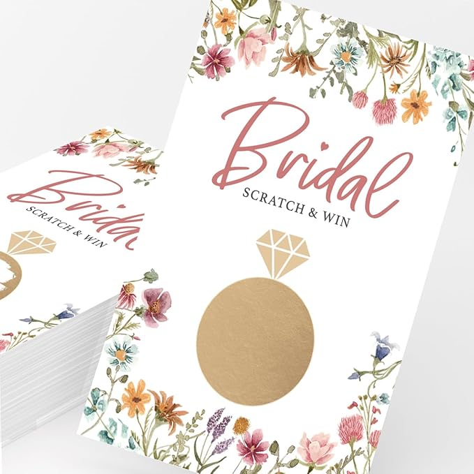 Printed Party Bridal Shower Games – Scratch Off Raffle Cards, Fun Wedding - Image 4