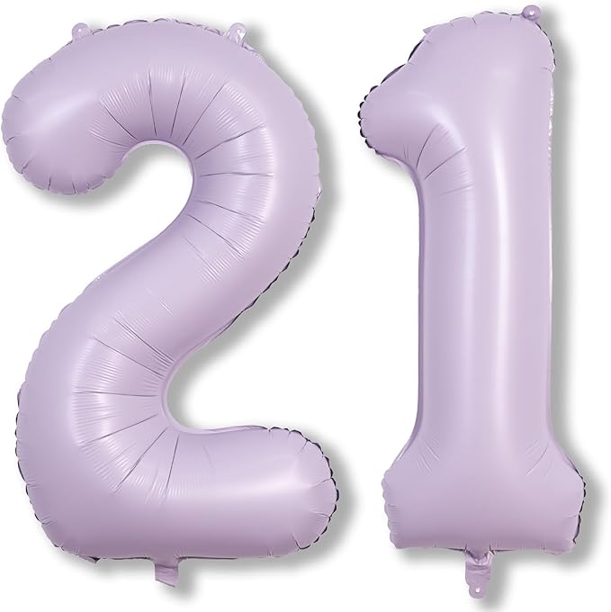 Light Purple Number 21 Balloons by Lingqiang