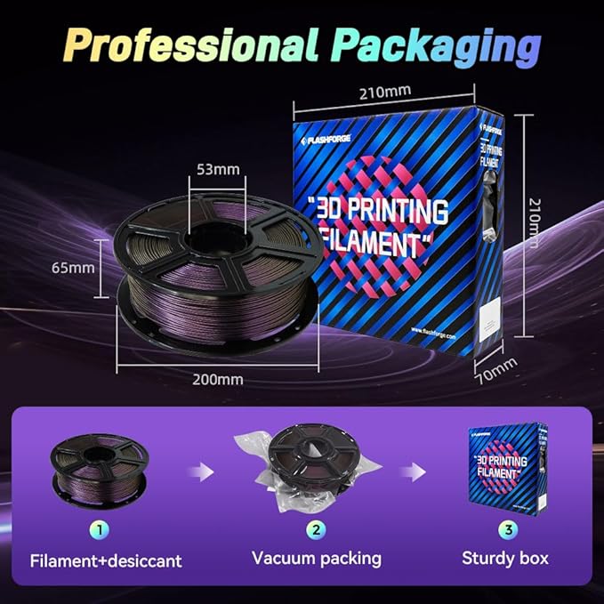 FLASHFORGE Chameleon Rapid PLA Filament 1.75mm Abyssal Purple, PLA Color Shift - Image 6