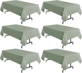 sancua 6 Pack Sage Green Tablecloth 60 x 102 Inch, Rectangle Table Cloth by sancua