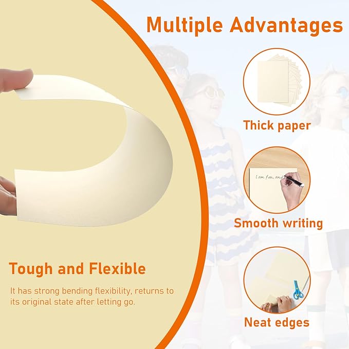 100 Sheets Cream Cardstock 8.5 x 11 Off White Paper, 92lb Premium Ivory Paper - Image 3