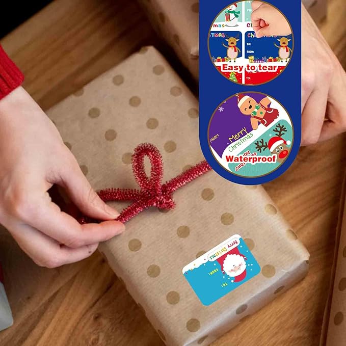 300PCS Christmas Gift Tags Stickers, Self-Adhesive Christmas Name Tags - Image 7