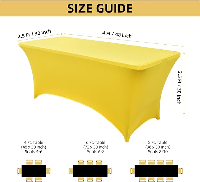 2-Pack 4ft Spandex Table Covers - Image 4