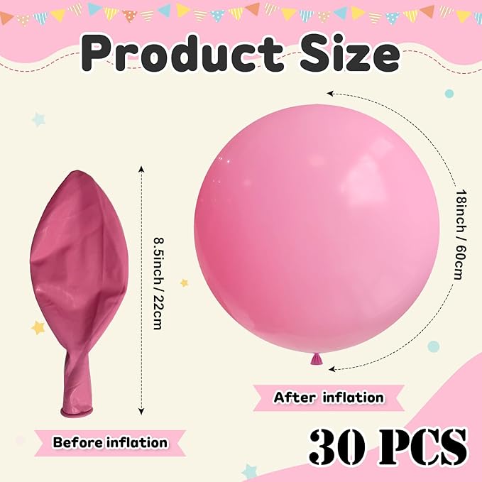 30 pcs Pastel Pink Balloons 18 Inch - Image 2