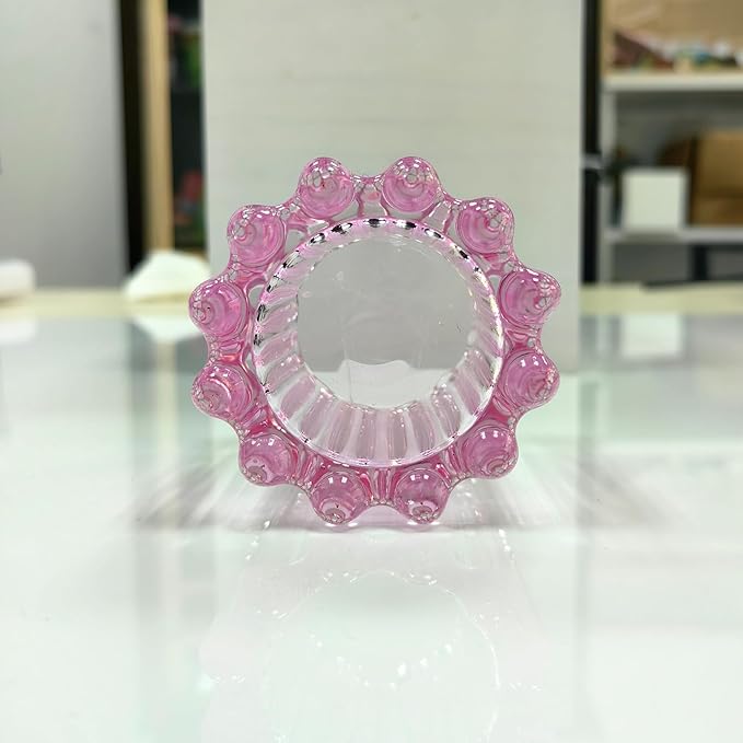 GOLDEAL 24Pcs Pink Glass Votive Candle Holders Tealight Holders Decorative - Image 4