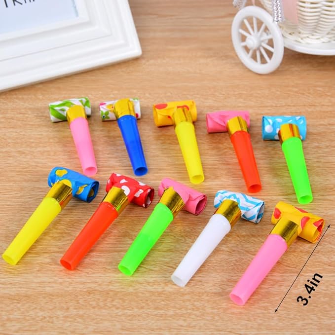 30 PCS Colorful Party Blower Blowouts Noisemakers, Birthday Blowouts Whistles - Image 2