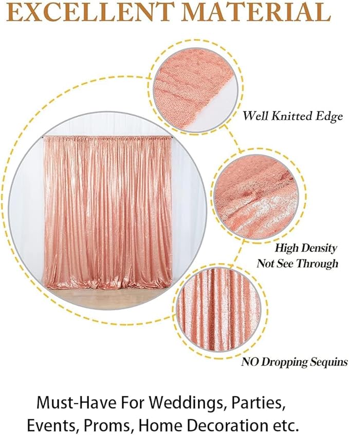 ShiDianYi Blush 8FTx10FT Sequin Backdrop, Sequined Party Backdrop - Image 8
