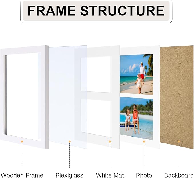 Vittanly 8x10 Collage Picture Frame, Displays 2Pcs 4x6 Pictures - Image 5