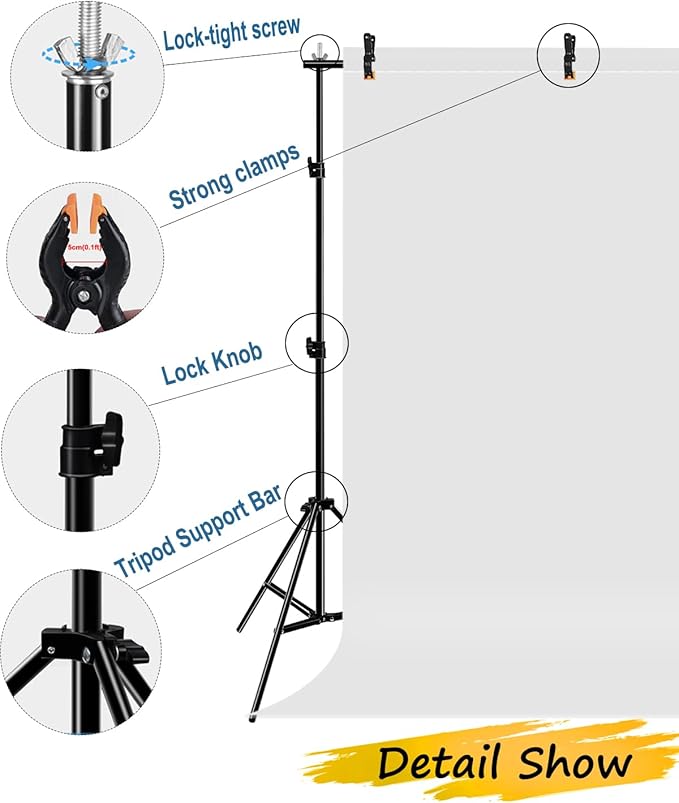 Photo Backdrop Stand, PULUZ Adjustable Photography Backdrop Stand Support Kit - Image 3