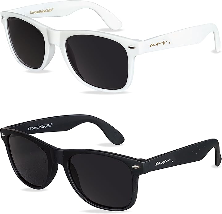 Bride and Groom Polarized Sunglasses by GroomBrideGifts