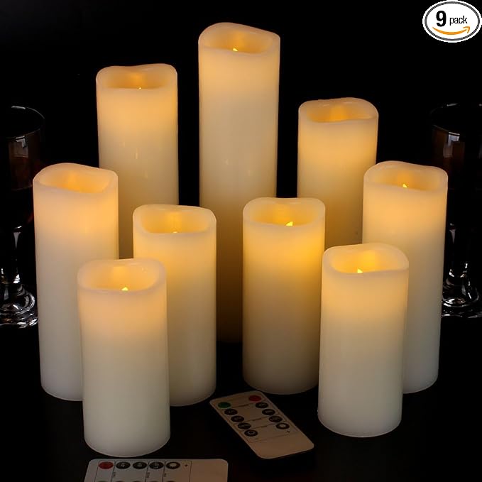 Vinkor Flameless Candles Battery Operated Candles Real Wax Pillar LED Candles by Vinkor