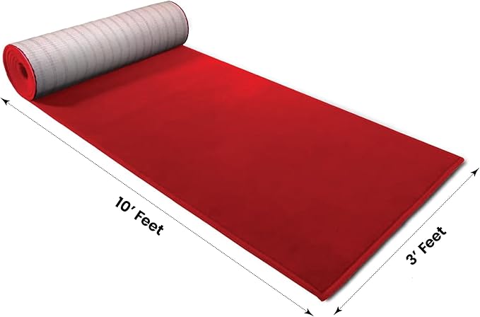 BannerBuzz Hollywood Red Carpet Runner – Premium Non-Slip 3x10 ft Aisle Rug - Image 3