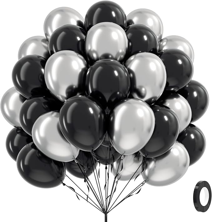 Black and Silver Balloons by Vicduotex