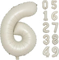 40 Inch Cream White Number 6 Balloon by Lnhiya