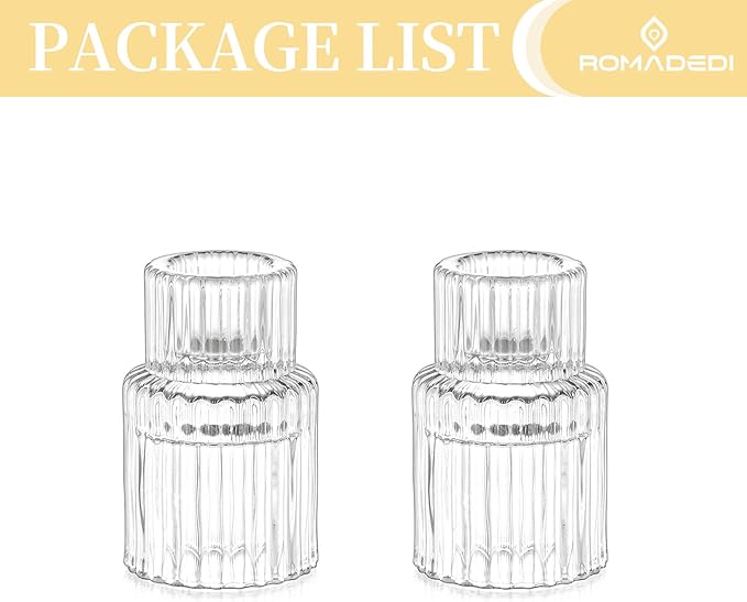 Romadedi Glass Candle Holder for Candlestick - Image 6