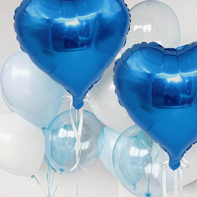 Blue Heart Balloons, 18 Inch Royal Blue Heart Shape Balloon - Image 4
