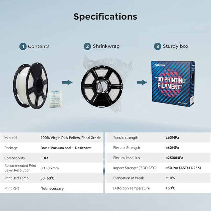 FLASHFORGE 3D Printer Filament, PLA PRO Filament 1.75mm, 1KG Spool, Dimensional - Image 6