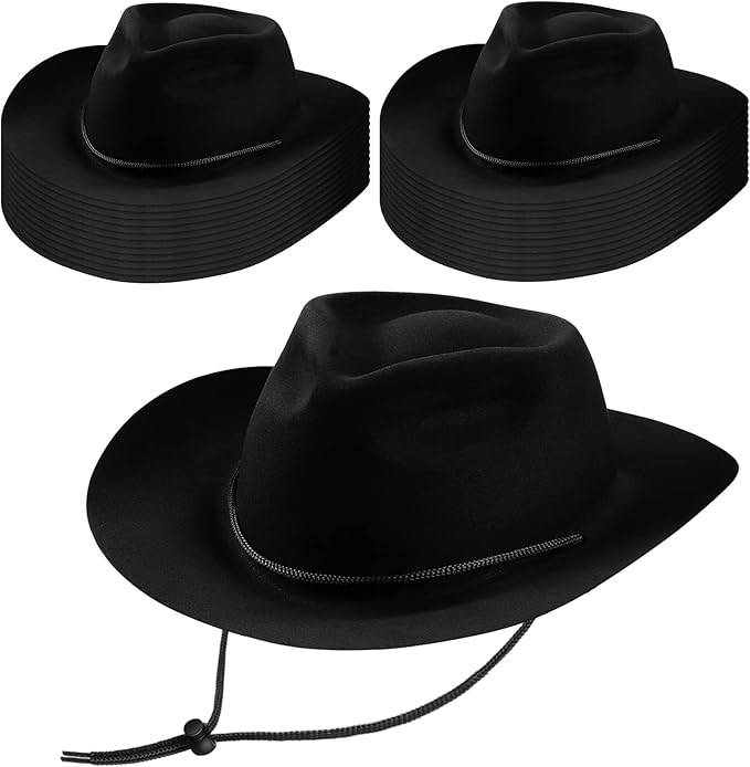 Mepase 24 Pieces Disposable Plastic Western Cowboy Hat Set Felt Wide Brimmed by Mepase