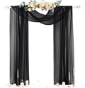 Socomi Black Sheer Gothic Wedding Draping Fabric 29" x 20Ft 2 Panel Outdoor by Socomi