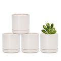D'vine Dev Set of 4 Small Ceramic Plant Pots, 3.5 Inch Succulent Planter Pot by DvineDevPlanterPotsandStand