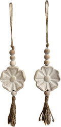 2pcs Carved Floral Tassels by Musanpou