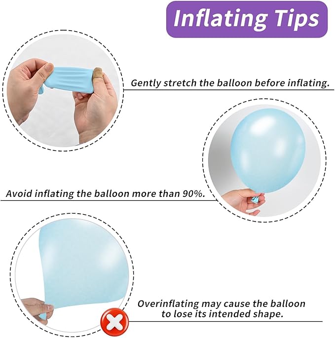 Paready Frozen Balloons Set, 12 Inch Metallic Pearl Light Purple Blue White - Image 4
