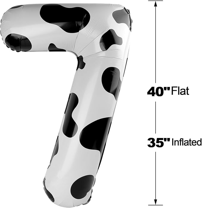 Cow Print Number 7 Birthday Balloon 40 Inch, Digital Balloons - Image 2