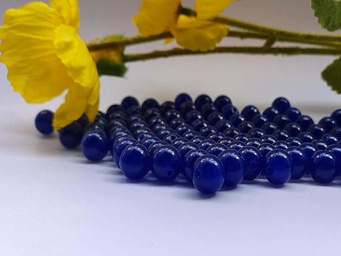 Stone Beads 6mm 140pcs Dark Blue Chalcedony Beads Round Loose Gemstones Beads - Image 5