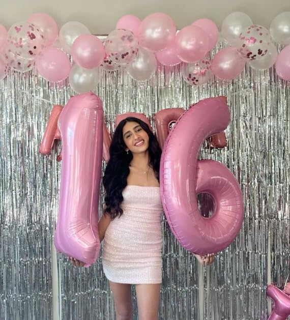 40 Inch Pearlescent Pink Mylar Foil Number 6 Birthday Balloon, Digital Balloons - Image 7