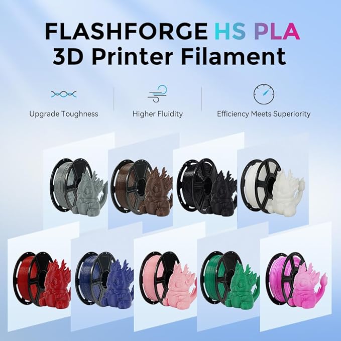FLASHFORGE Rapid PLA Filament 1.75mm, High Flow Speedy 3D Printer Filament - Image 2