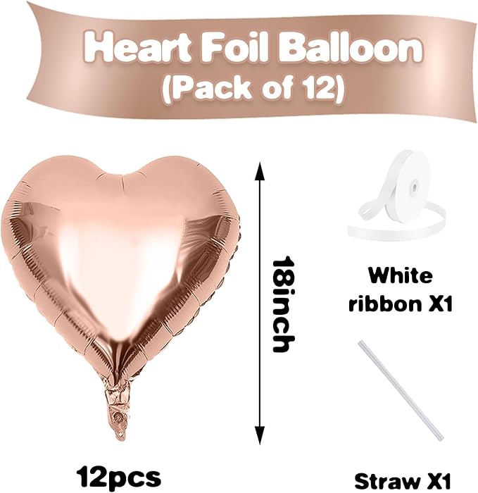 Rose Gold Heart Balloons - Image 2