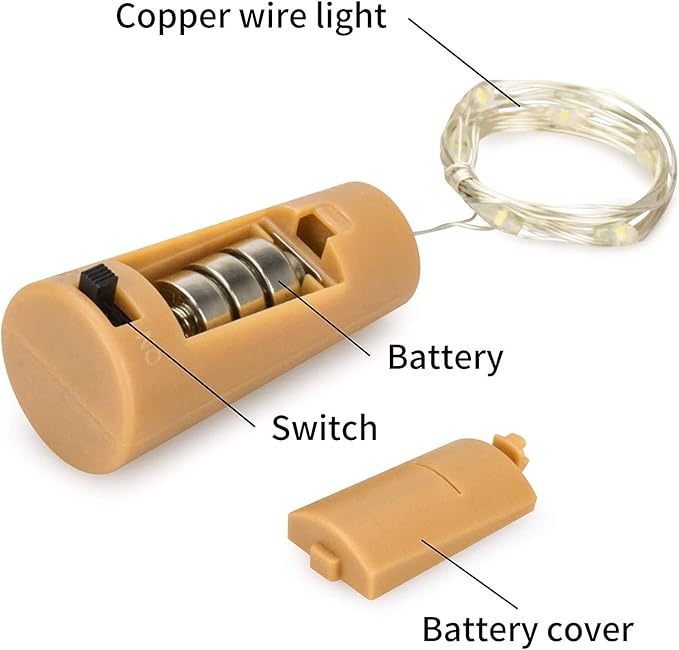 10 Pack 20 LED Wine Bottle Cork Lights Mini Fairy String Lights Copper Wire - Image 2
